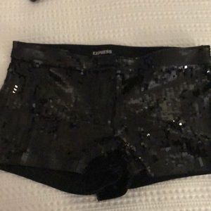 Express Sequined Black Shorts